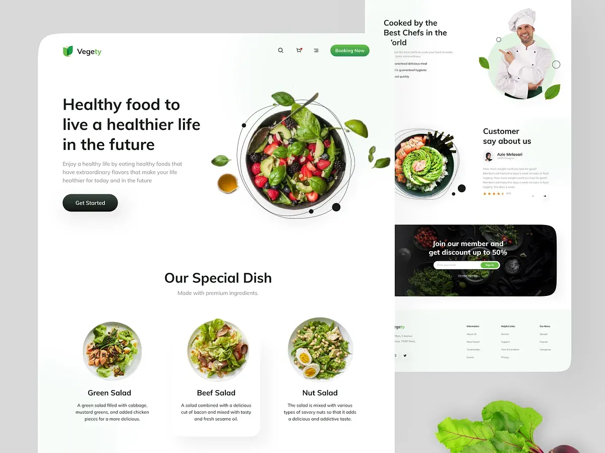 Healthy-food brand website with online ordering, designed by Crypted AI